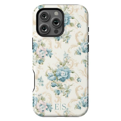 Custom Initials Shabby Chic Rococo iPhone Case